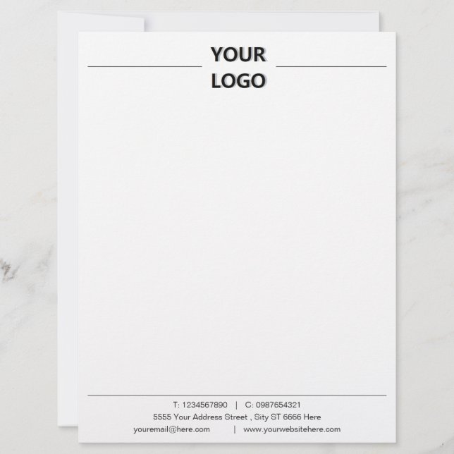 Moderne Business Letterhead met QR-code en Logo Briefhoofd (Voorkant)