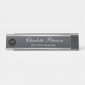 Moderne Business Logo Black Metal Executive Bureau Naambordje (Voorkant)