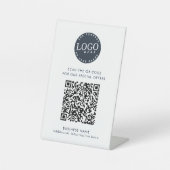 Moderne Business Logo Eenvoudige en QR-code Reclamebord Met Voetstuk (Voorkant)