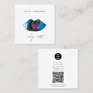 Moderne Business Logo Foto Make-up Artiest Lip Vierkante Visitekaartje