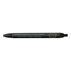 Moderne Business Logo Promotionele Aqua op zwart Zwarte Inkt Pen
