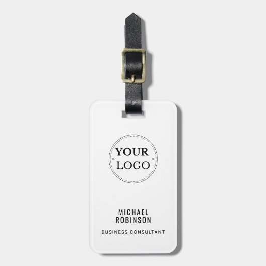 Moderne Business Logo QR Code Branded Bagagelabel (Voorkant verticaal)