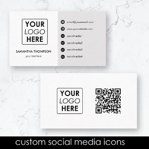 Moderne Business Logo Social Media Iconen QR Code Visitekaartje