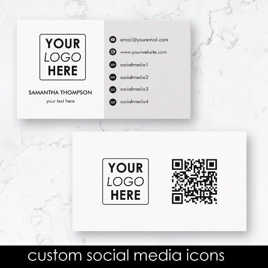 Moderne Business Logo Social Media Iconen QR Code Visitekaartje