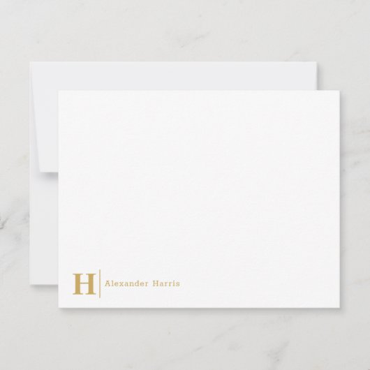 Moderne Business Monogram Initiaal Line Classic Go Notitiekaartje (Voorkant)
