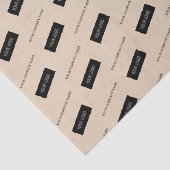 Moderne Business Name Logo Packaging Beige Tissuepapier (Detail)