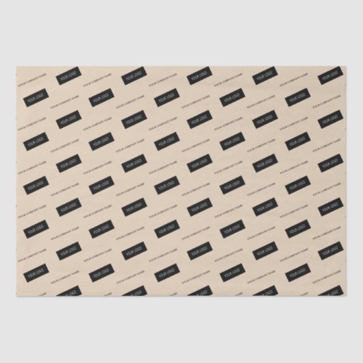 Moderne Business Name Logo Packaging Beige Tissuepapier (Voorkant)