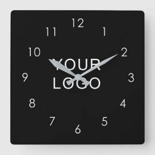 Moderne Business Professional Logo Black Vierkante Klok
