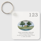 Moderne Business Property Room Number QR-code Sleutelhanger (Voorkant)