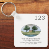 Moderne Business Property Room Number QR-code Sleutelhanger (Voorkant)