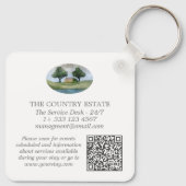 Moderne Business Property Room Number QR-code Sleutelhanger (Achterkant)