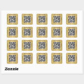 Moderne Business QR Code Gold Vierkante Sticker (Vel)