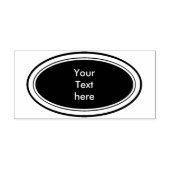 Moderne Button Ovaal met lijst + jouw naam Rubberstempel (Afrduk)