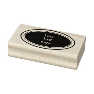 Moderne Button Ovaal met lijst + jouw naam Rubberstempel