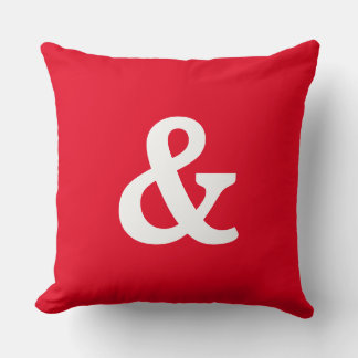 Moderne Button voor rood en wit en (en teken) Kussen