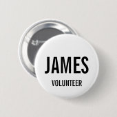 Moderne Button voor witte vrijwilligers (Voorkant /achterkant)