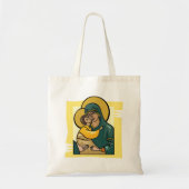 Moderne Byzantijnse Maagd Maria en Kind Religieus Tote Bag (Voorkant)