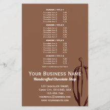 Moderne Cacao Pod Chocolatier Chocolade Shop Menu