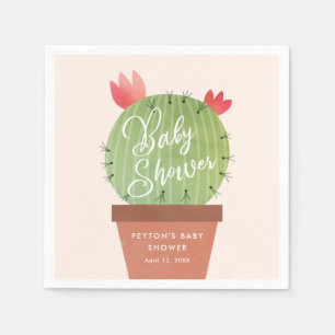 Moderne Cactus Baby Shower Servet