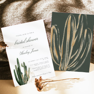 Moderne Cactus bruids douche uitnodiging