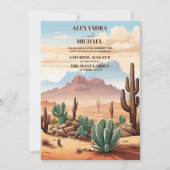 Moderne Cactus Bruiloft Kaart (Voorkant)