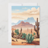 Moderne Cactus Bruiloft Kaart (Achterkant)