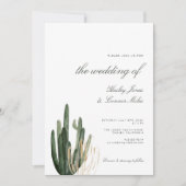 Moderne Cactus bruiloft uitnodiging (Voorkant)
