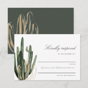 Moderne Cactus bruiloft vriendelijk reageren RSVP-