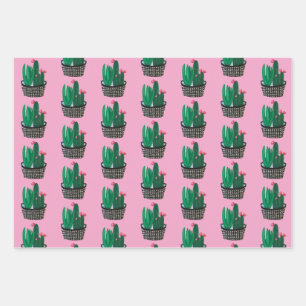 Moderne Cactus die papierbladen overvullen Inpakpapier Vel