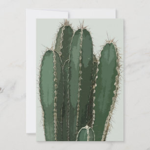 Moderne Cactus groen foto Feestdagenkaart