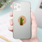 Moderne Cactus in Pot Boheemse Design Sticker (Telefoon)
