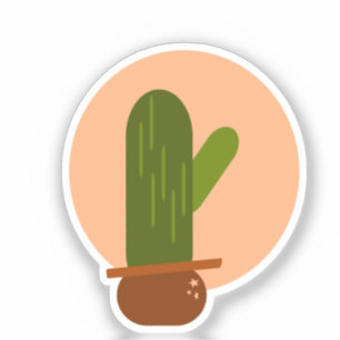 Moderne Cactus in Pot Boheemse Design Sticker
