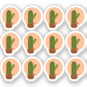 Moderne Cactus in Pot Boheemse Ontwerp Set Sticker