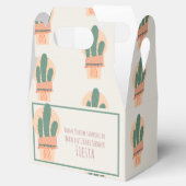 Moderne Cactus in Pot Plant Regenboog Feest Bedankdoosjes (Geopend)