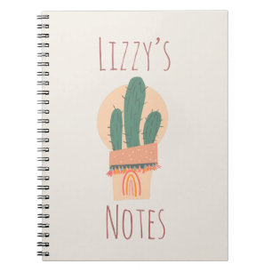Moderne Cactus in Pot Plant Regenboog  Notitieboek