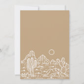 Moderne Cactus Line Art Desert Faire-part de maria (Dos)