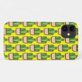 Moderne Cactus Pink Pot Pattern on Yellow Case-Mate iPhone Case (Achterkant (horizontaal))