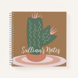 Moderne Cactus Plant Puntige Herinnering Notitieboek