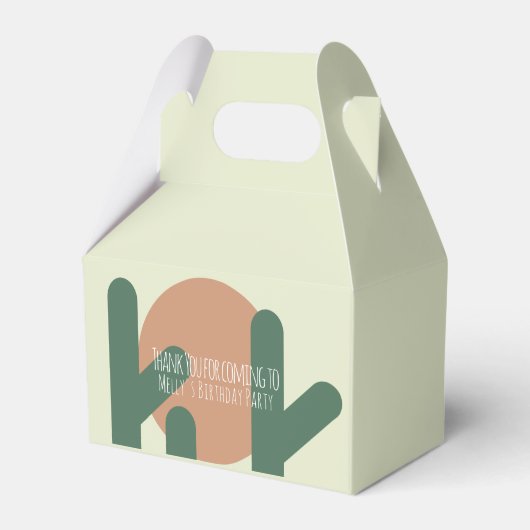 Moderne Cactus Verjaardagsfeest Dank Je Bedankdoosjes (Voorkant Zijde)