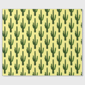 Moderne Cactus Yellow en Green Cadeaupapier (Vlak)