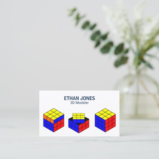 Moderne CAD-ontwerper | animator | 3D Modeler Visitekaartje (Staand voorkant)