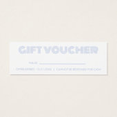 Moderne cadeaubon mini visitekaartjes (Achterkant)