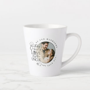 Moderne Cadeaus Voor Oom   Aangepaste Foto Typogra Latte Mok