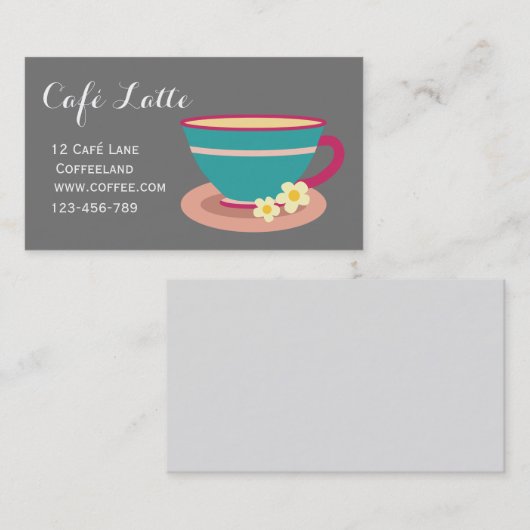 Moderne café theetheewinkelteacup chamomile tea visitekaartje (Voorkant / Achterkant)