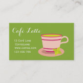 Moderne cafe theewinkelteacup mint tea visitekaartje (Voorkant)