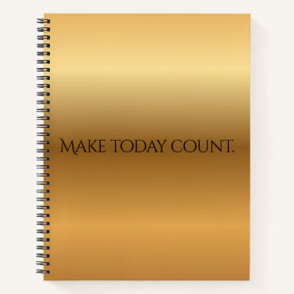 Moderne Cahier Personnalisé avec Dégradé Doré Moti