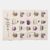 Moderne cake pattern script naam theedoek (Horizontaal)