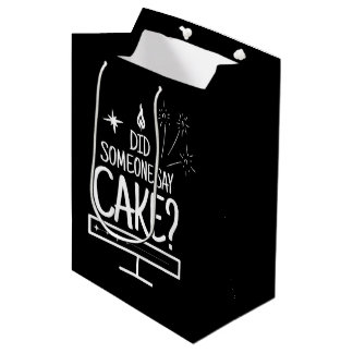 Moderne Caketekst Minimaal Typografie Zwart Medium Cadeauzakje