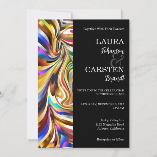 Moderne caleidoscopische bruiloft uitnodiging (Voorkant)