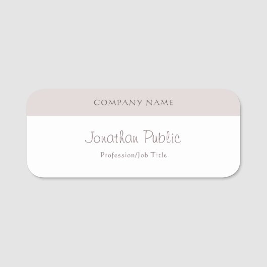 Moderne Calligraded Script Name Sjabloon Elegant Naamplaatje (Voorkant)